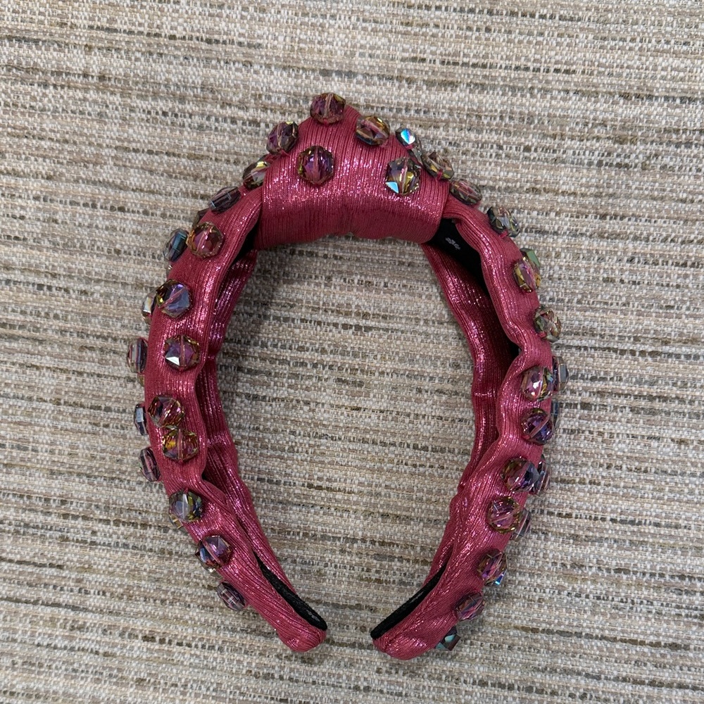 Lele Sadoughi Elegant Pink Crystal Headband